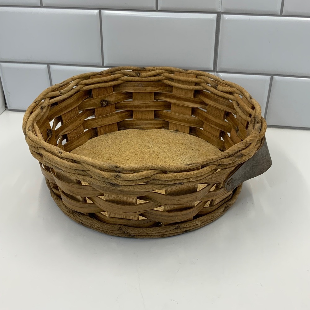 Vintage Pyrex Woven Wood Casserole Basket Holder for 024‎ 624 684 Round Dishes